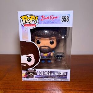 Bob Ross with Raccoon Funko Pop